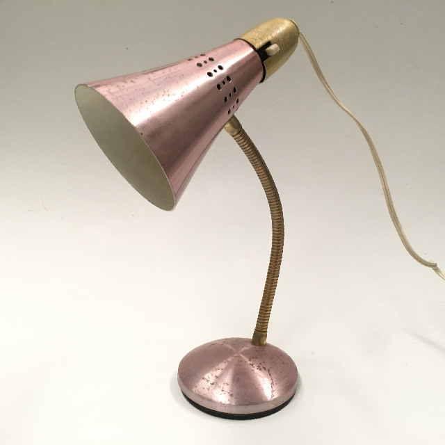 LAMP, Desk or Bedside Light - Small Anodised, Pink Gold